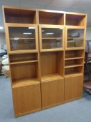 A 20th century Danish Scanflex triple section display unit,