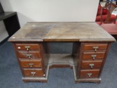 A 19th century mahogany twin pedestal desk