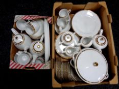 An extensive Czechoslovakian white and gilt tea and dinner service