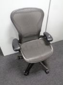 A Herman Miller ergonomic swivel office armchair
