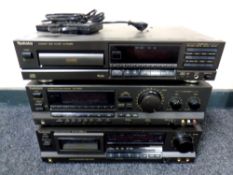 A three piece Technics hifi separates system comprising of compact disc player SL-PG 420A,