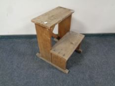 A pine two tread step