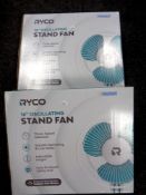 Two Ryco 16 inch oscillating stand fans (new and boxed)