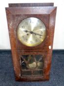 A 20th century Art Deco wall clock with silvered dial