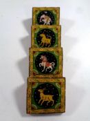 A painted wooden Indian letter rack