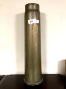 A World War I brass ammunition shell,