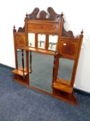 A 19th century mahogany mirrored sideboard back