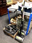 Two G-tech cordless vacuums, G-tech carpet sweeper and two hand held vacuums,