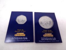 Collectable uncirculated British coins - 2019 issue of the 50th anniversary of the 50p,