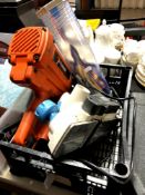 A Paslode impulse IM 350/90 CT nail gun together with a Mac Allister planer and tube containing