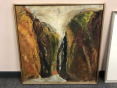 Continental School : Mountains, oil on canvas, 81 cm x 81 cm.