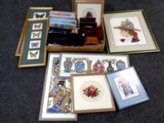 A box of needlework threads, miniature sewing box,