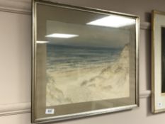 Continental School : Sand dunes by a coast, watercolour,