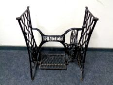 A cast iron Singer treadle sewing machine base