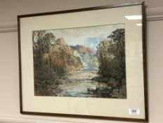 John Arthur Dees (1875-1959), River landscape, watercolour, 38cm by 26cm.