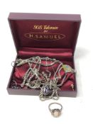 A small quantity of silver and costume jewellery,