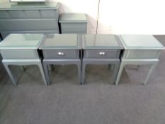 Two pairs of Stag Minstrel painted bedside tables (one lacking handles)