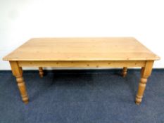 A pine farmhouse dining table,