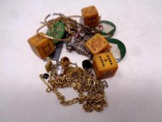 A small quantity of costume jewellery,