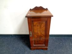 An Edwardian mahogany and walnut pot cupboard,