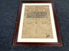 An edition of The Daily Express Tuesday May 8th 1945,