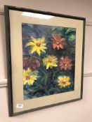 A continental colour print depicting flowers,