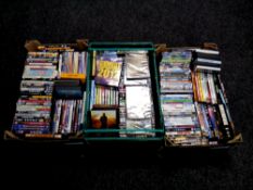 Seven crates containing CDs and DVDs