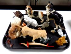 A Royal Doulton figure of a Labrador together with further animal ornaments,
