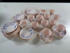 A Tuscan china pink floral tea set