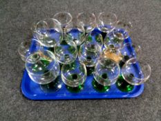 A tray of continental gilded glass