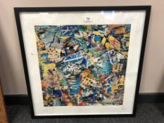 A contemporary colour print depicting gambling scenes,