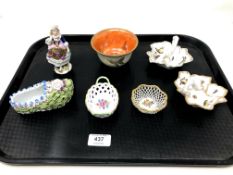 A tray containing Wedgwood Daisy Makeig-Jones designed lustre bowl a/f,