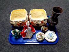A tray containing Royal Doulton figure, Rachel, and a further figure by Doulton of Francine,