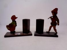 A pair of early 20th century desk tidies or spill holders