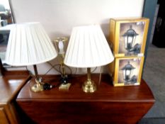 A pair of outdoor lanterns, boxed,