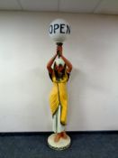 A 20th century floor standing lamp modelled as an Egyptian figure,