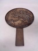 A Japanese Bronze Geisha Mirror,