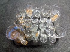 A tray of glass,