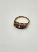 A 9ct gold amethyst ring,