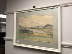 Continental school : A view across a lake, watercolour,