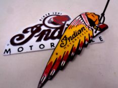 Two cast iron plaques,