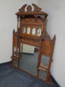 An Edwardian mahogany mirrored chiffoniere back