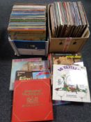 Two boxes containing a large quantity of vinyl LPs to include opera,
