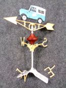 A cast iron Land Rover weather vane (as found)