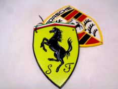 Two cast iron plaques,