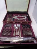 A Prima stainless steel cutlery set in leather briefcase