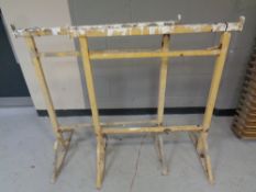 Two builder's adjustable trestle stands