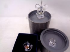 Three Swarovski crystal ornaments, mouse,
