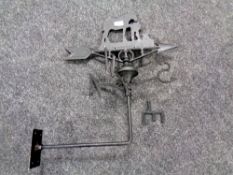 A cast iron blacksmith weather vane (as found)