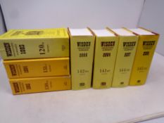 Seven late 20th / 21st century Wisden cricketing almanacks